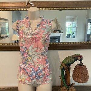 Floral Ruffle Sleeve Top